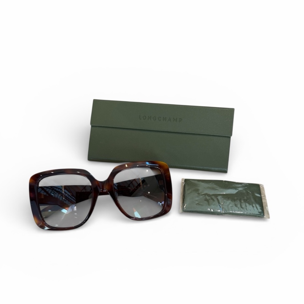 Longchamp Tortoise Shell Square Sunglasses NWT - image 8